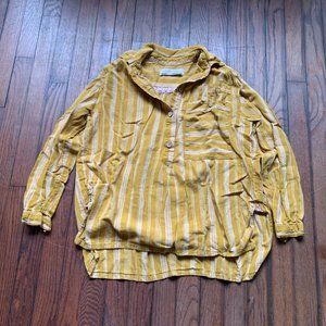 FREE PEOPLE Tunic Shirt | Yellow Plaid | Size XS